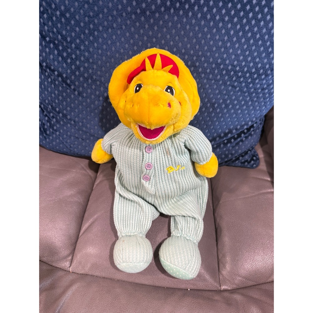 Vintage‎ 1993 Barney & Friends BJ Dinosaur Plush in Mint Green Thermal Pajamas